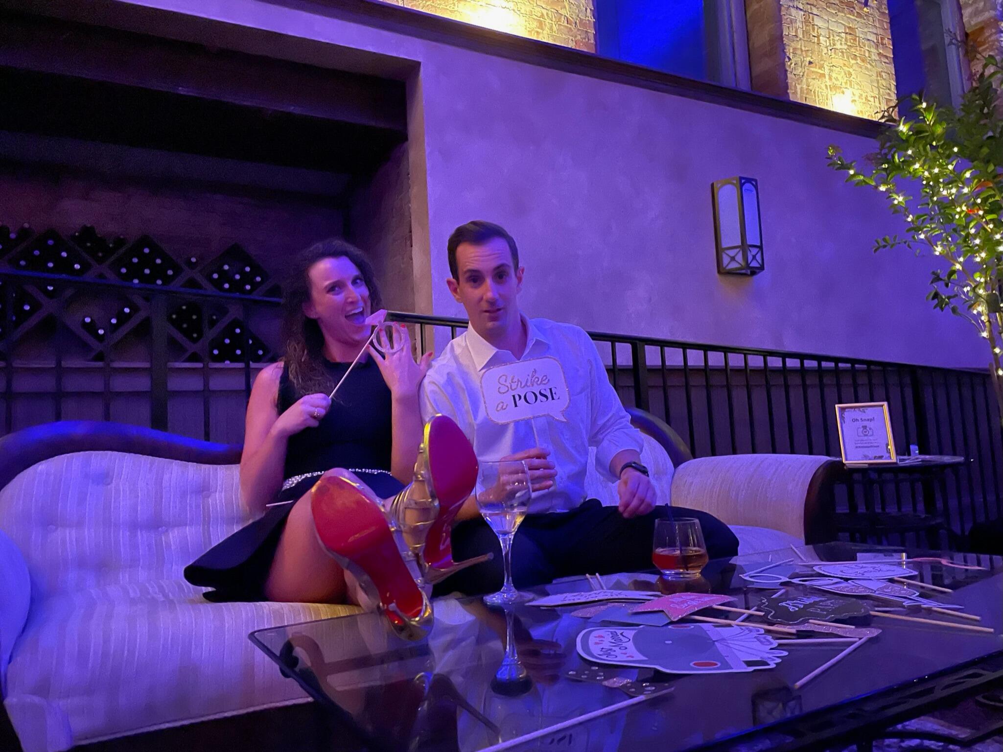 Erin starts dropping subtle hints....Chris is most likely calculating wedding costs based on his facial expression. (Little did she know, he'd already been the the jeweler)