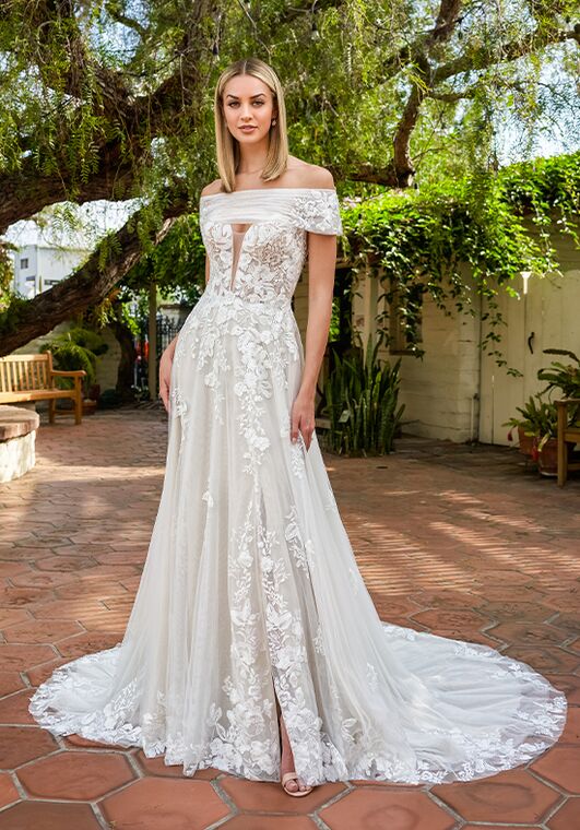 【amiさま専用】EMBROIDERY TULLE LACEDRESS Jasmine Couture Alyssa Wedding Dress | The Knot