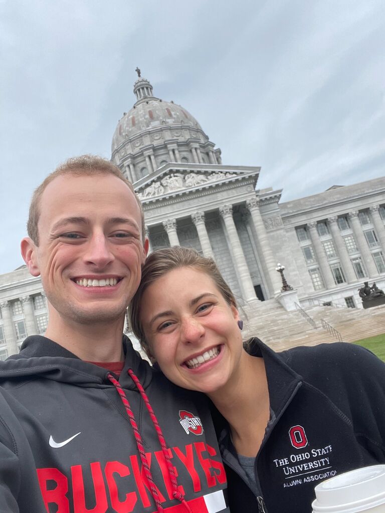 Bailey and Ian go on a walk on the Olentangy Trail on their first date in April 2021. They both graduated soon after from Ohio State. 