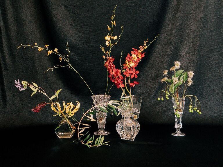 Thin stems on glass vases