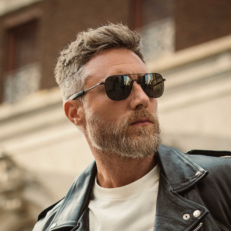 Man in Randolph aviator sunglasses