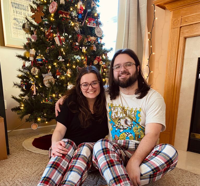 Our first Christmas spent together traveling between families. 