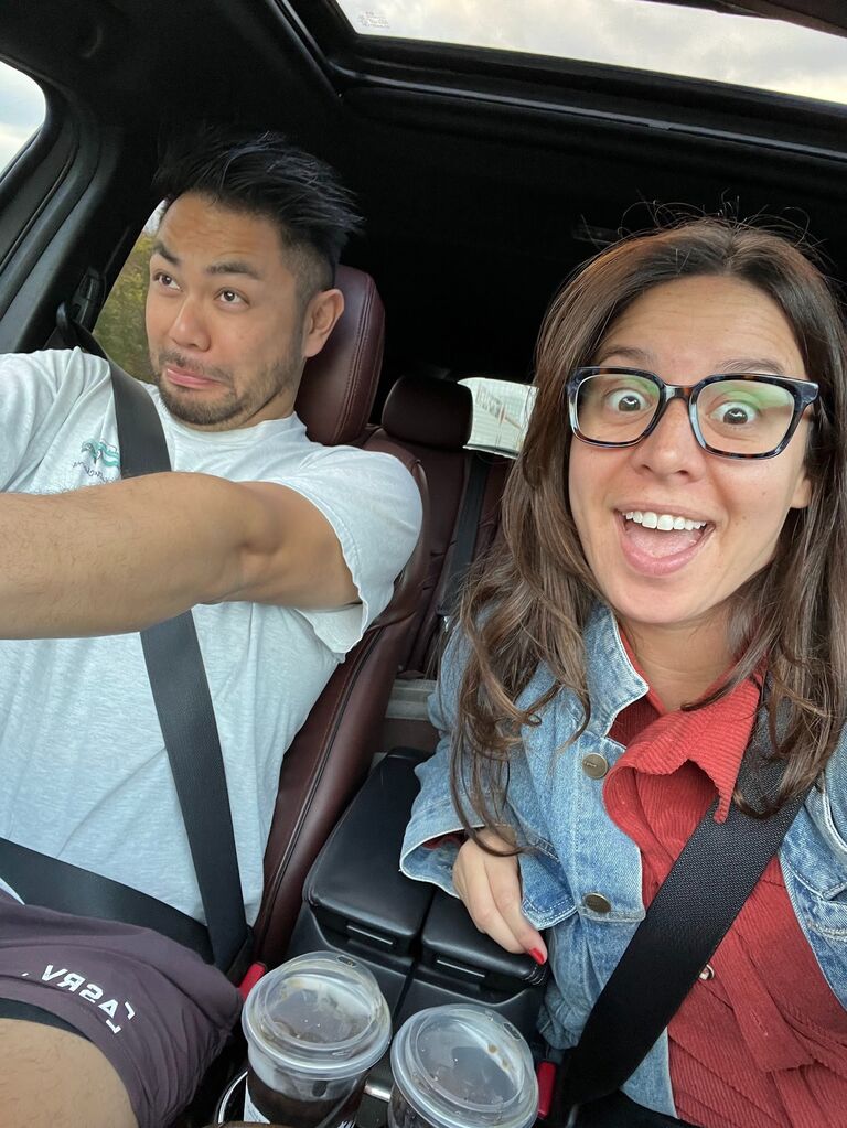 A cancelled flight leads Amelia & Michael on their first road trip, planting a seed that will blossom in the year to come...