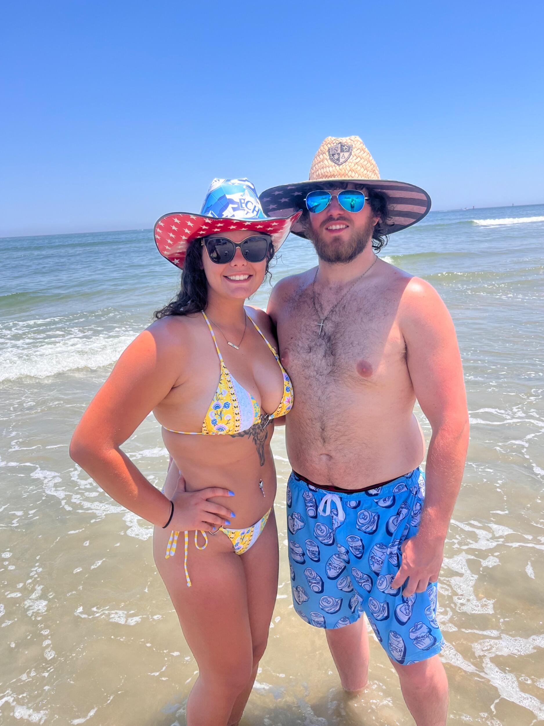 First time at the beach together. 