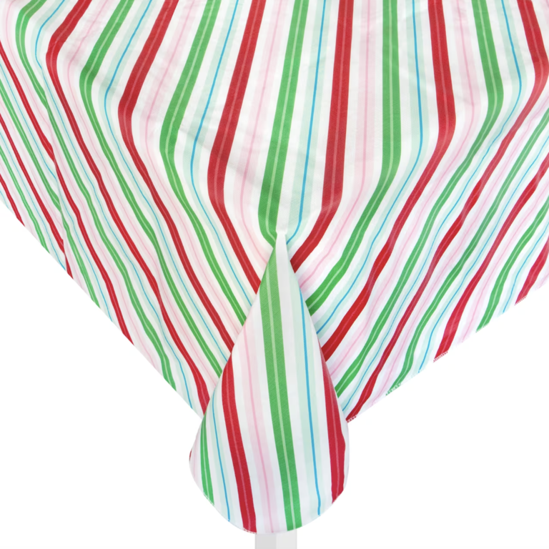 Multicolored Striped Table Cover for Christmas bridal shower