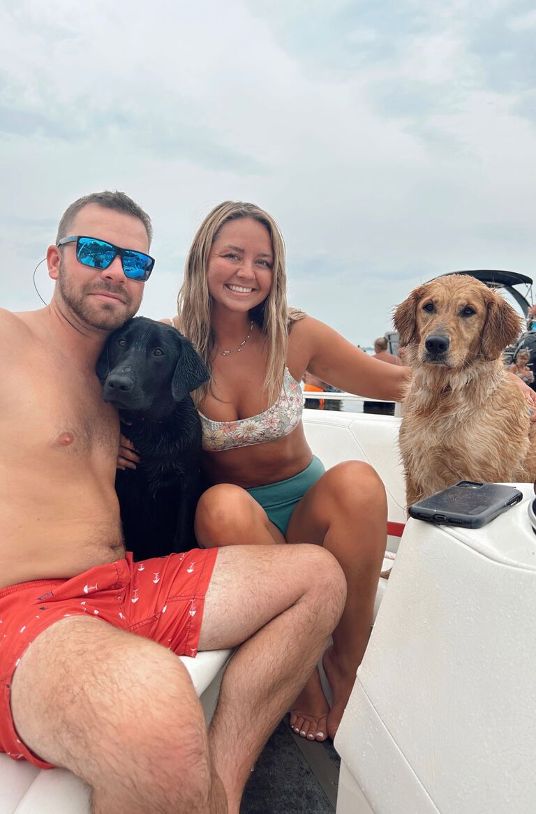 Days on Lake Kosh with our fur babies- Estes & Waylon.