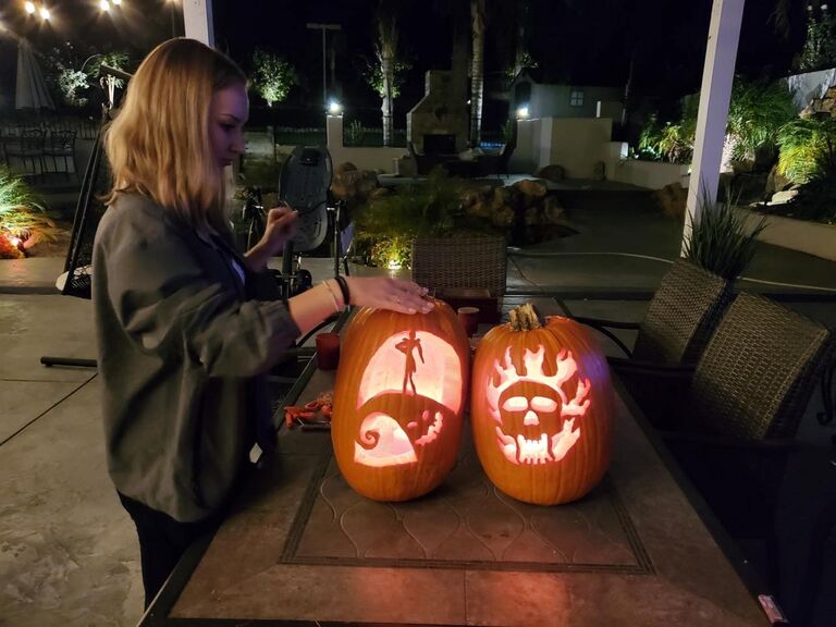 Jumbo pumpkin carving on Halloween!