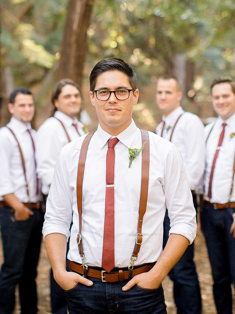 groom outfit suspenders