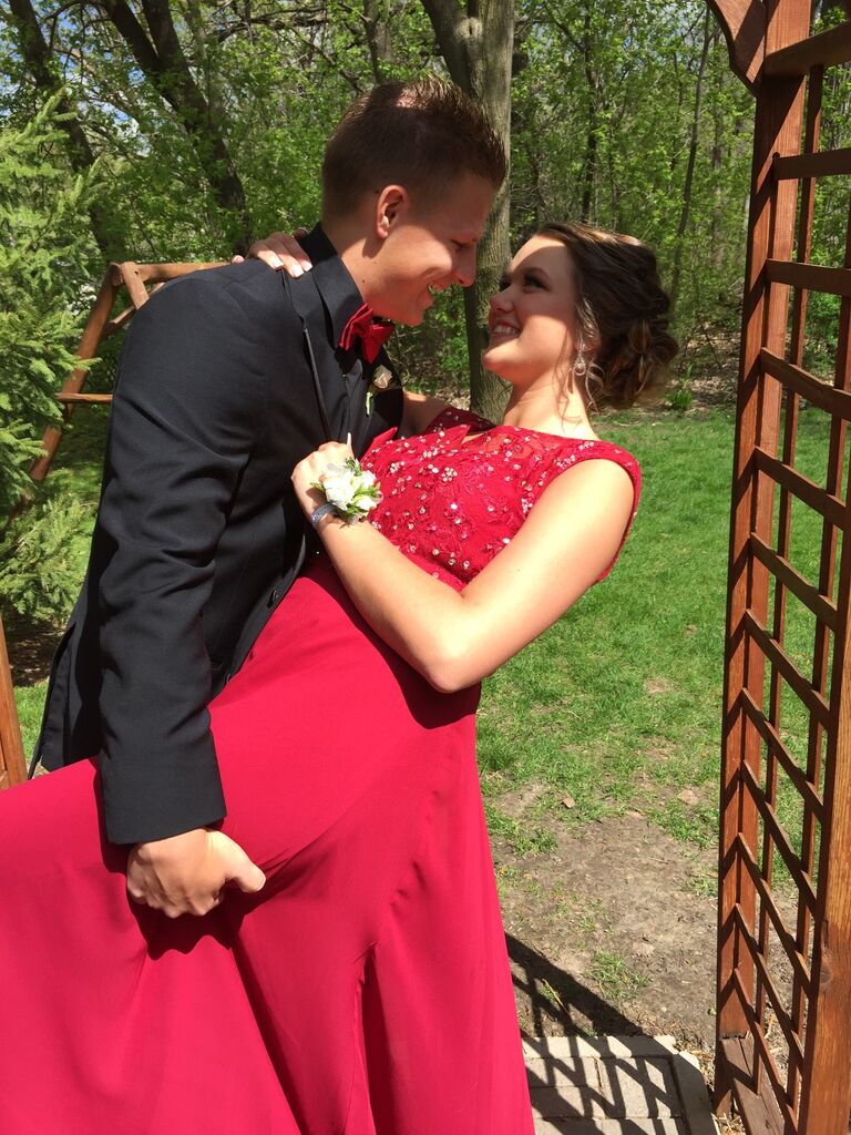 Alyssa's senior prom, and Noah's sophomore year at SJU. (Alyssa had to BEG Noah to go with her)