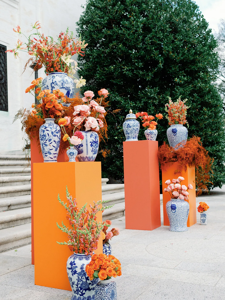 Burnt Orange and Royal Blue Wedding Colors