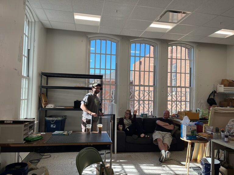 Showing off Tyler's studio