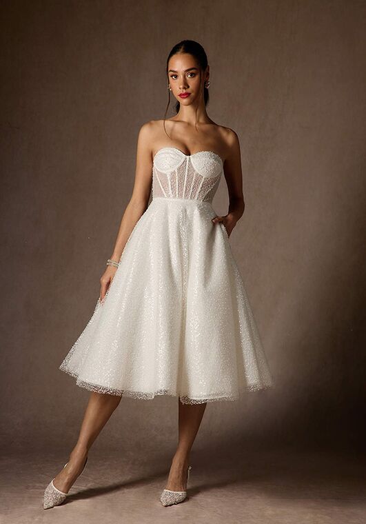 Azazie Azazie Nicolette in Diamond White Wedding Dress | The Knot