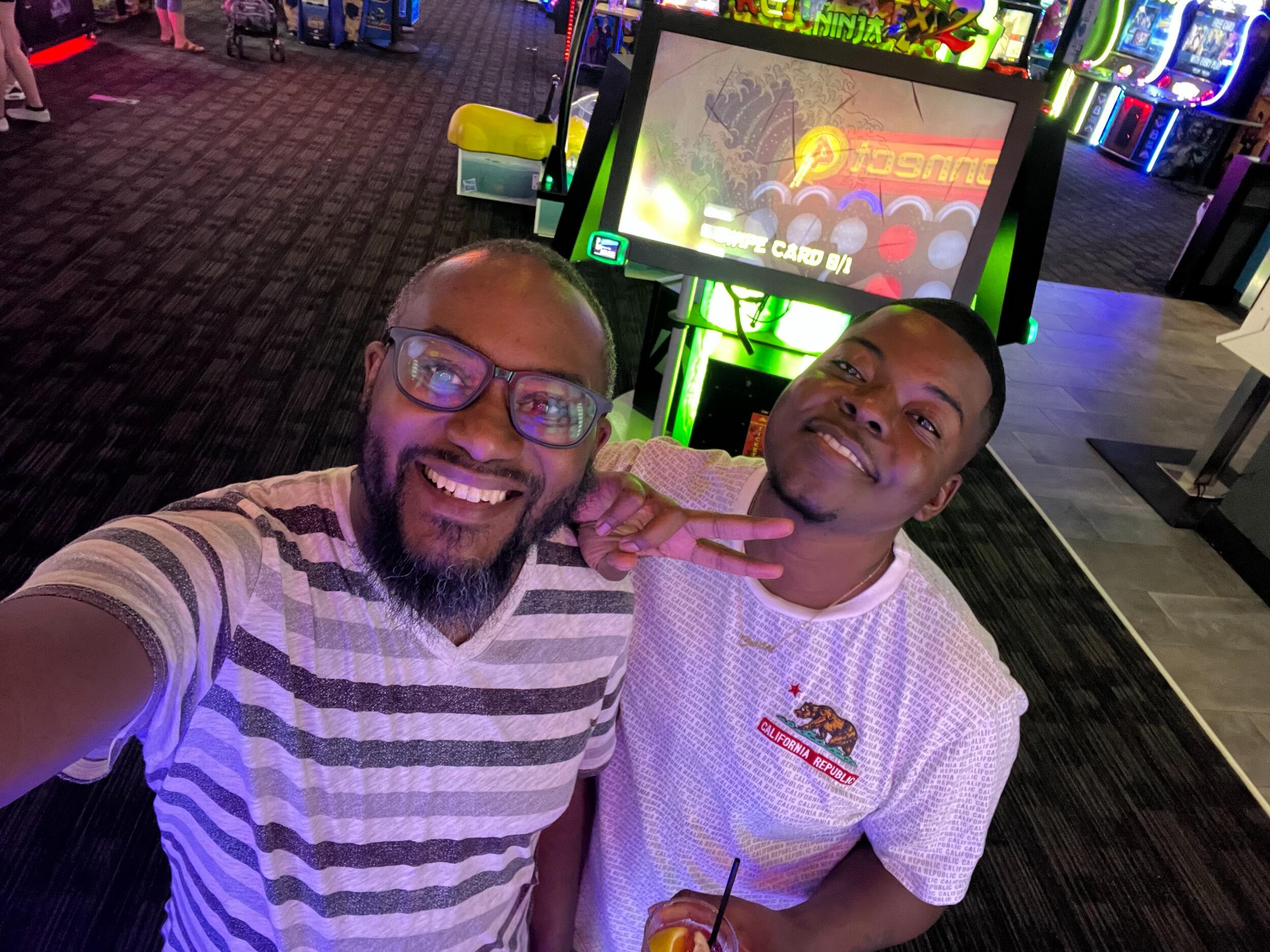 Jerome surprised charles with a Dave & Buster date night.