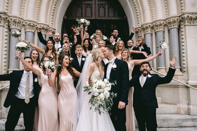 NFL Linebacker Weds College Sweetheart in Romantic Austin Wedding by Brock  + Co. Events – Wed Society®