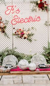 spring wedding centerpieces diso balls