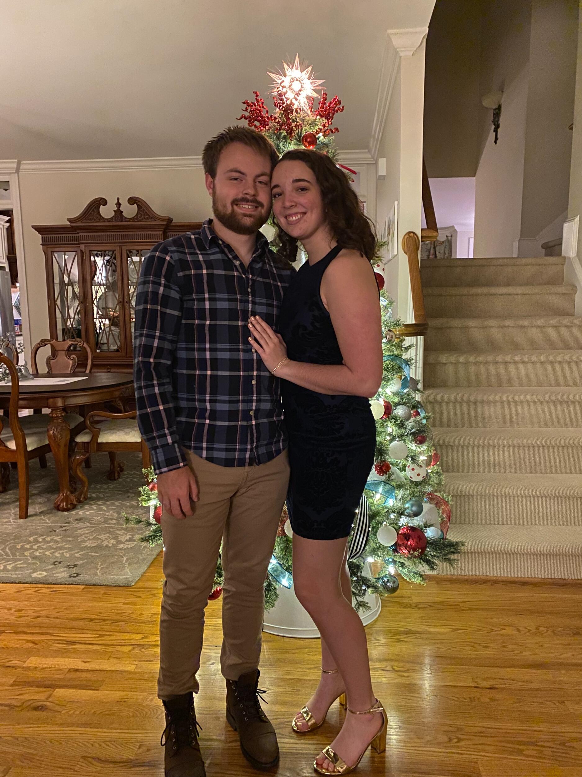 This was our first Christmas together. During Christmastime, we love to ice skate and drive past Christmas lights together. 