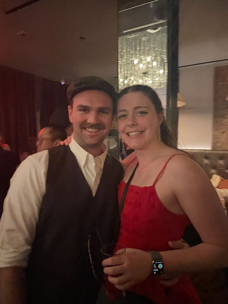 Speakeasy social in DC. One of the first events that Kyle helped plan as our class social rep. He got to wear his favorite hat