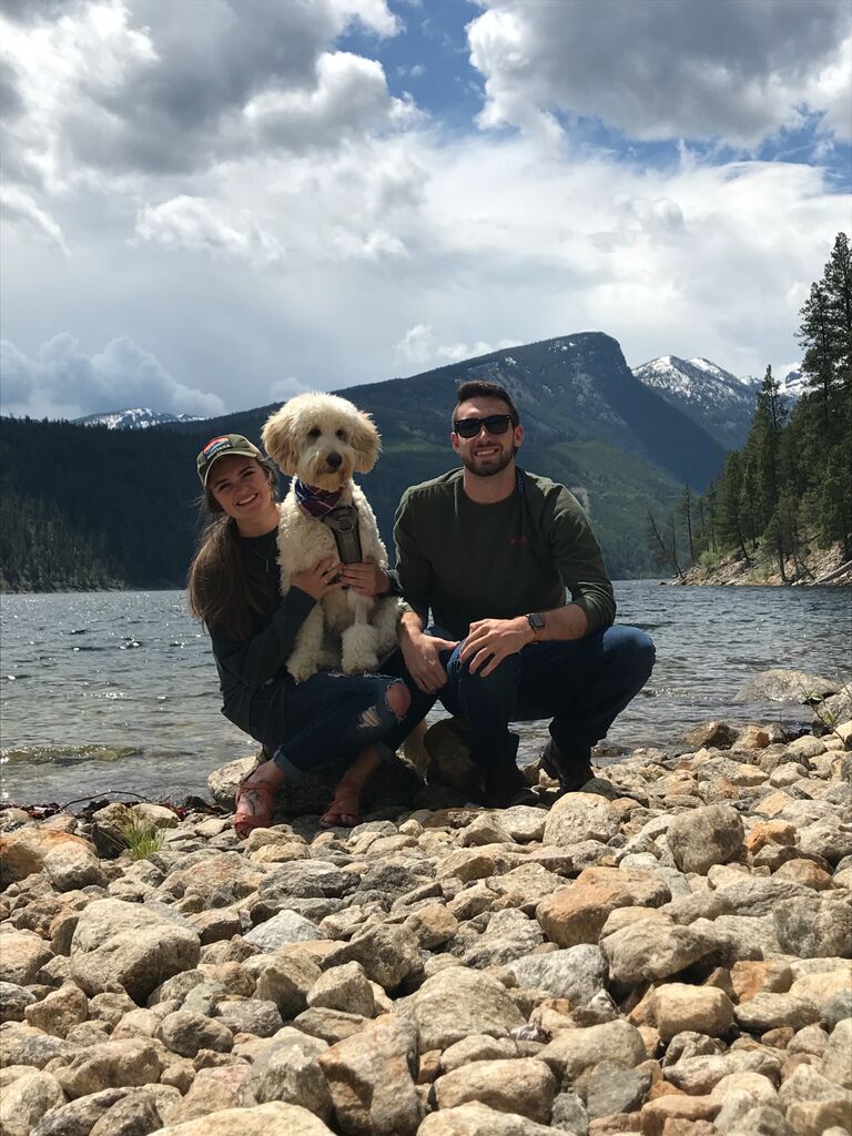 After finishing up with graduations for the year, Cedar and Gabe, with their “first born” Tiggy took their first of many trips out to Montana. It was around this time Tigger was diagnosed with narcolepsy and really threw them a curve ball. They had to learn how to navigate life with a dog who can’t stay awake long enough to go for walks.  But no worries, Tiggy goes on to be a spoiled prince who enjoys long walks in his stroller and lives like royalty. 