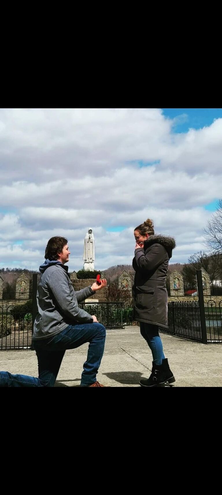 Josh popped the question at the Virgin Mary Shrine they discovered back in April of 2017. Obviously, Danielle SAID YES!!!!!


A place that already was so special, became that much more.