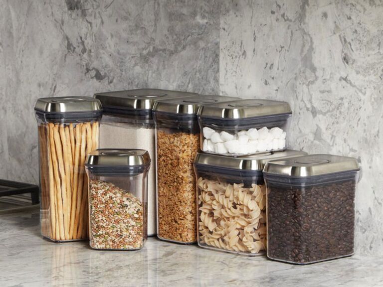 Bloom & Breeze Airtight Food Storage Containers , Stackable with Labels, Glass  Storage Containers With Acacia Wood