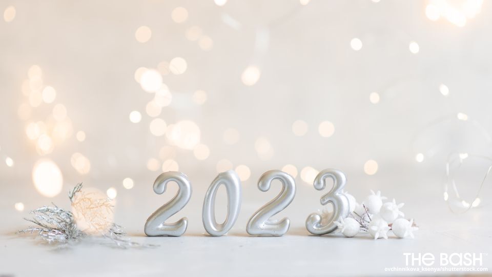 Happy New Year Zoom Silver Background