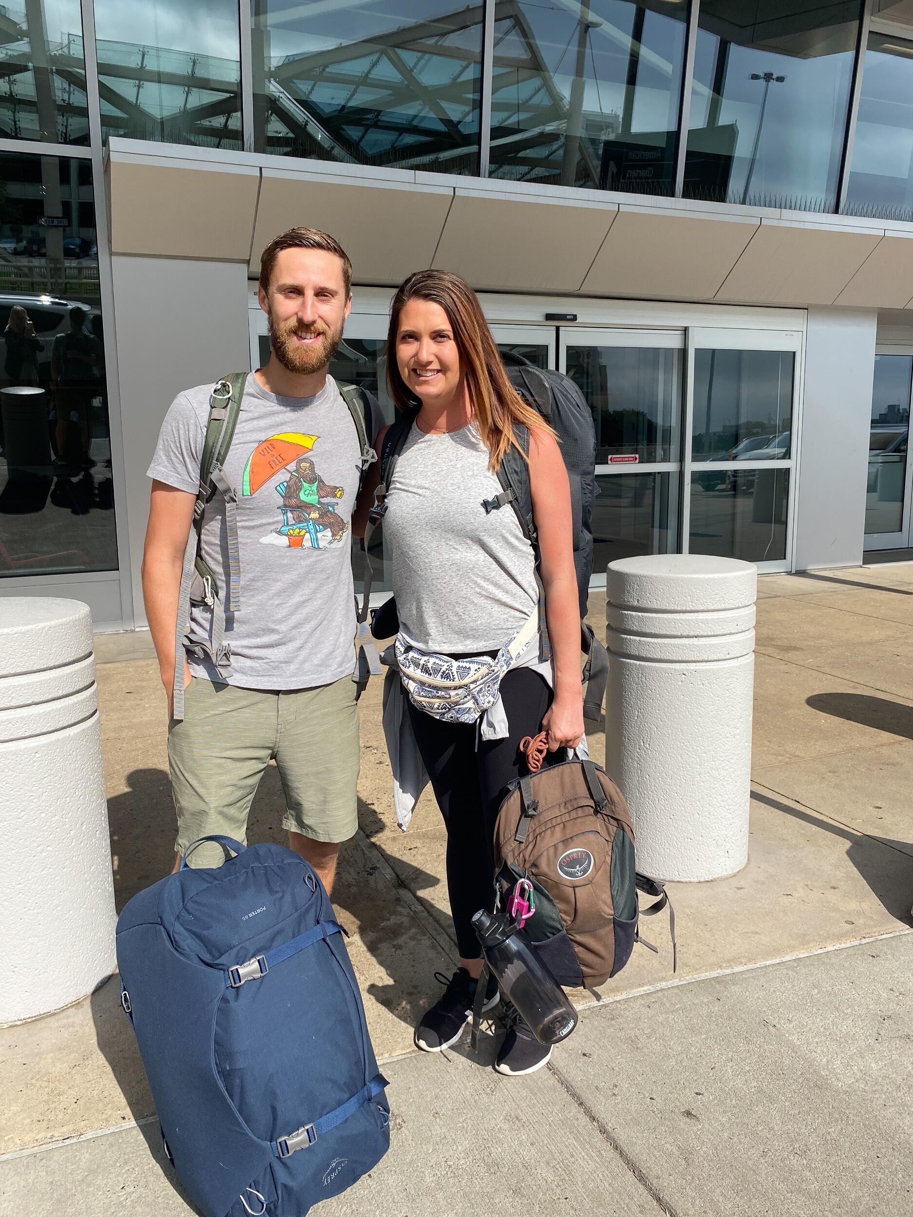 Headed to the airport to travel to Central America.