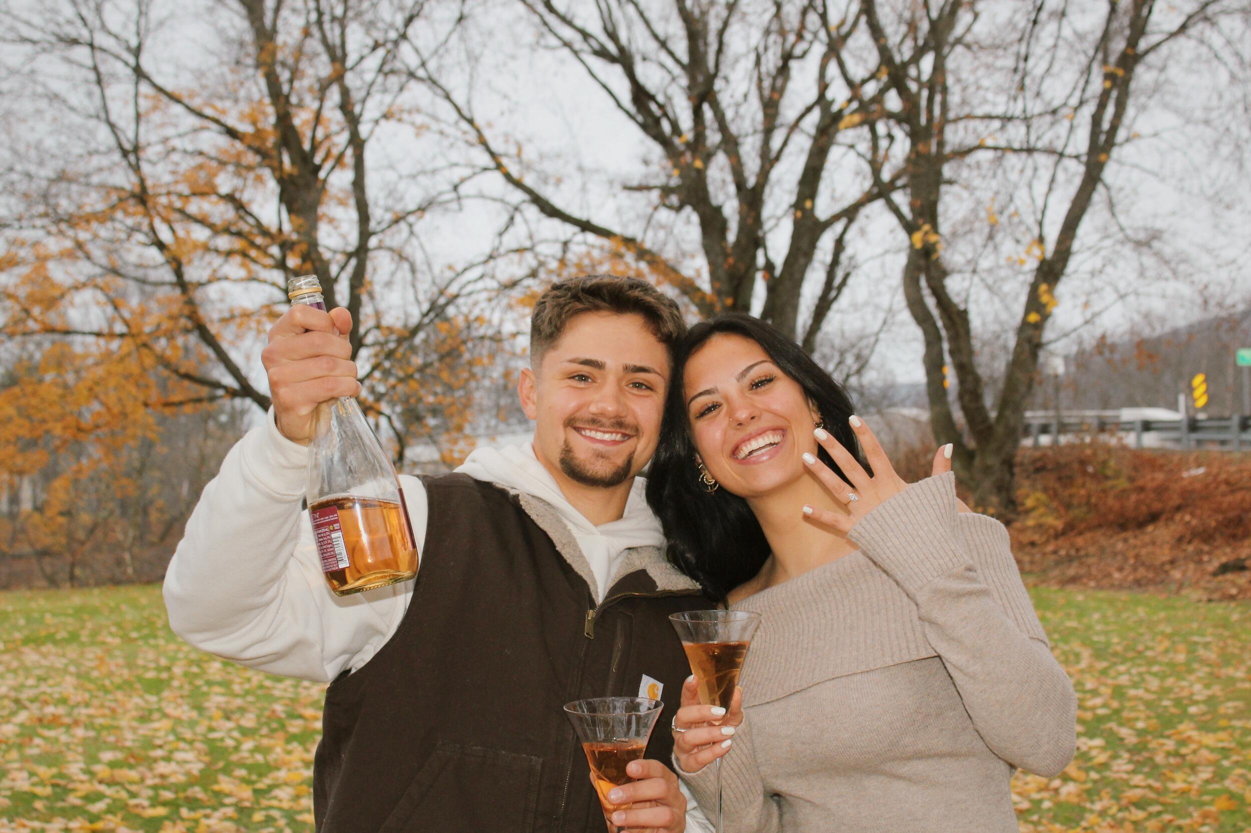 Let the celebrations begin!!! Fun fact: Austin surprised Jada with a weekend getaway to Philly for her birthday (which was only 6 days prior to this), which turned out to be our engagement celebration together!