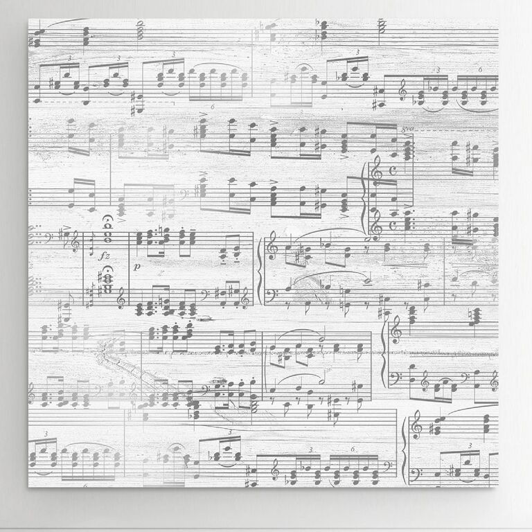 Silver sheet music canvas art 25th anniversary gift