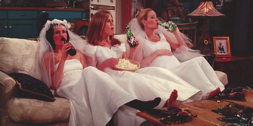 Friends wedding dress gif