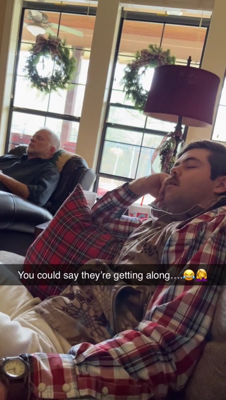 Finally we made the trek from the panhandle to meet the families! That Christmas we took turns visiting each other's homes and got time "bonding" with the family - though Jake's and Dad's looked a bit different!