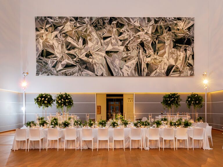 A chic wedding reception at The Norton Museum of Art in West Palm Beach, Florida