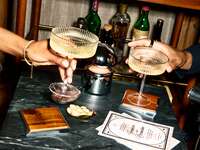 Couple toasting with champagne