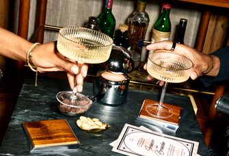 Couple toasting with champagne