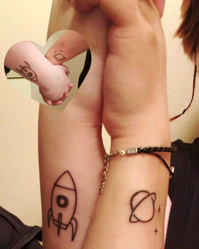 Early in our relationship we knew  we can stand alone, but we're better together, so we got tattoos to reflect the sentiment. I can't think of anybody I'd rather explore the universe with. 