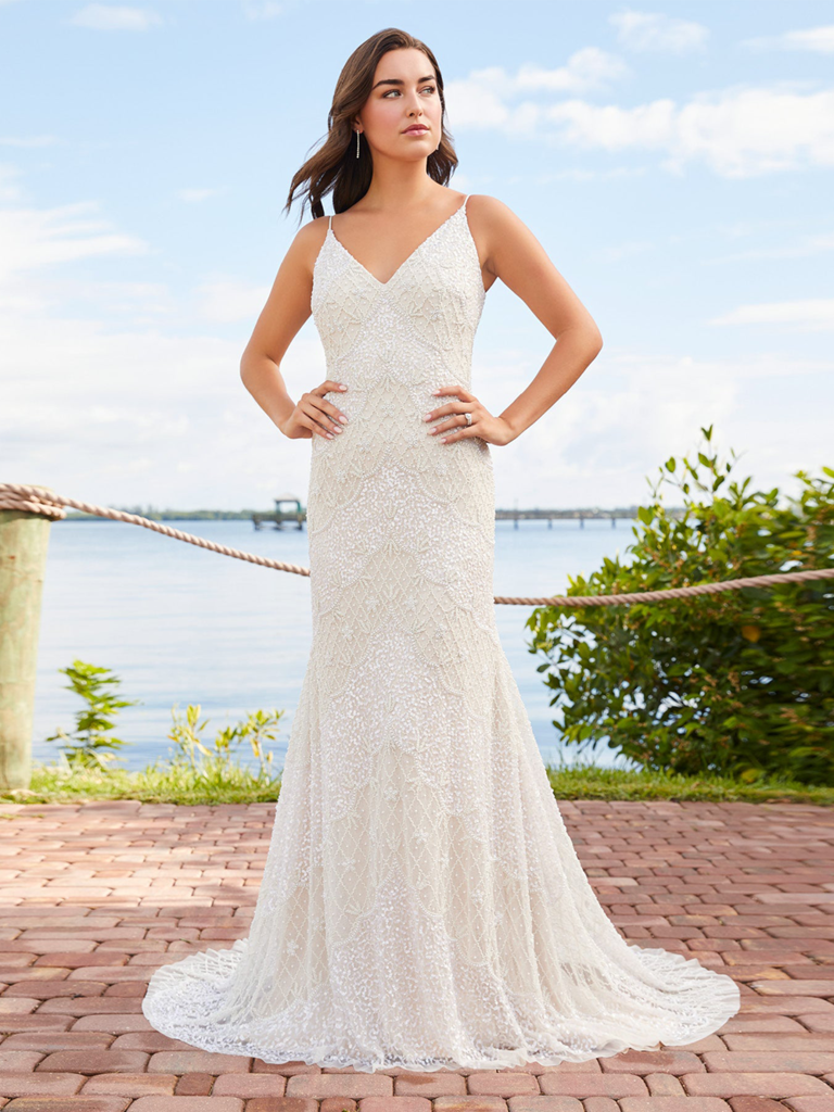 Lace slip sales wedding dress