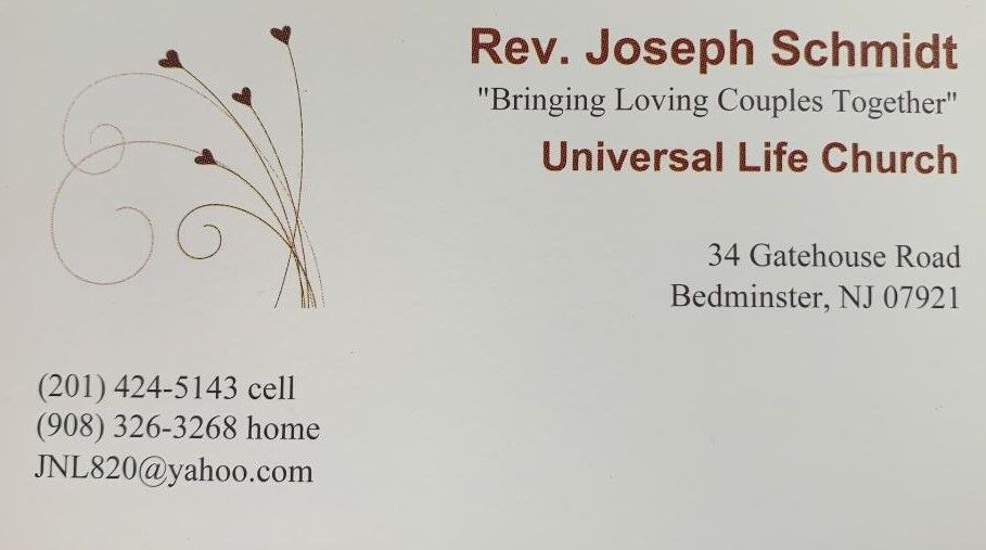 Rev. Joseph Schmidt Ministries | Officiants & Premarital Counseling ...