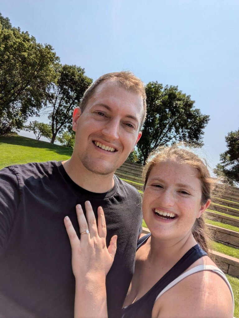 We got engaged! Josh proposed while on a picnic in one of our favorite parks!