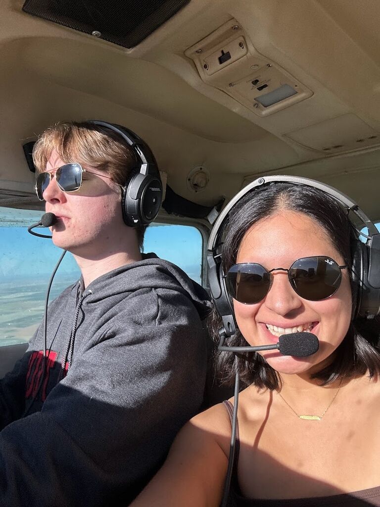 JT and Lucy Flying over Lubbock for the first time! 