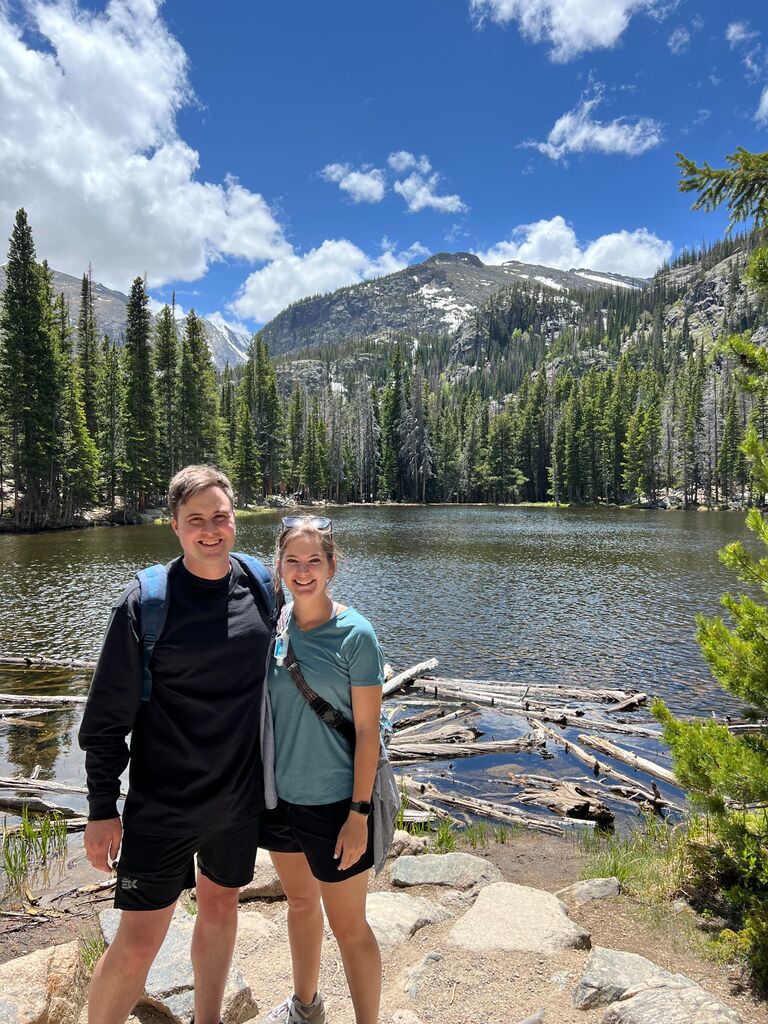 John and Evin's next big trip was to Colorado! They visited Denver and Colorado Springs! Pictured here is beautiful Bear Lake in Rocky Mountain National Park! 