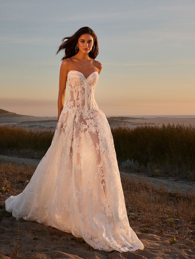 Galia Lahav sheer wedding dress