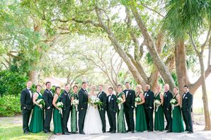 green sparkly bridesmaid dresses