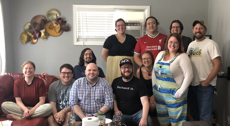 We did!  Bill invited Julia to The Gathering of the ToTalos, his crew's annual reunion, featuring videogames, board games, role playing games, and good times. 