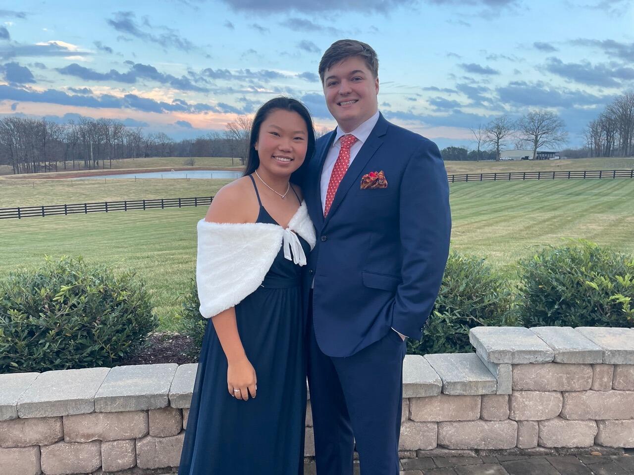 Emily and Anthony at Emily's older sister's (Grace) Wedding.