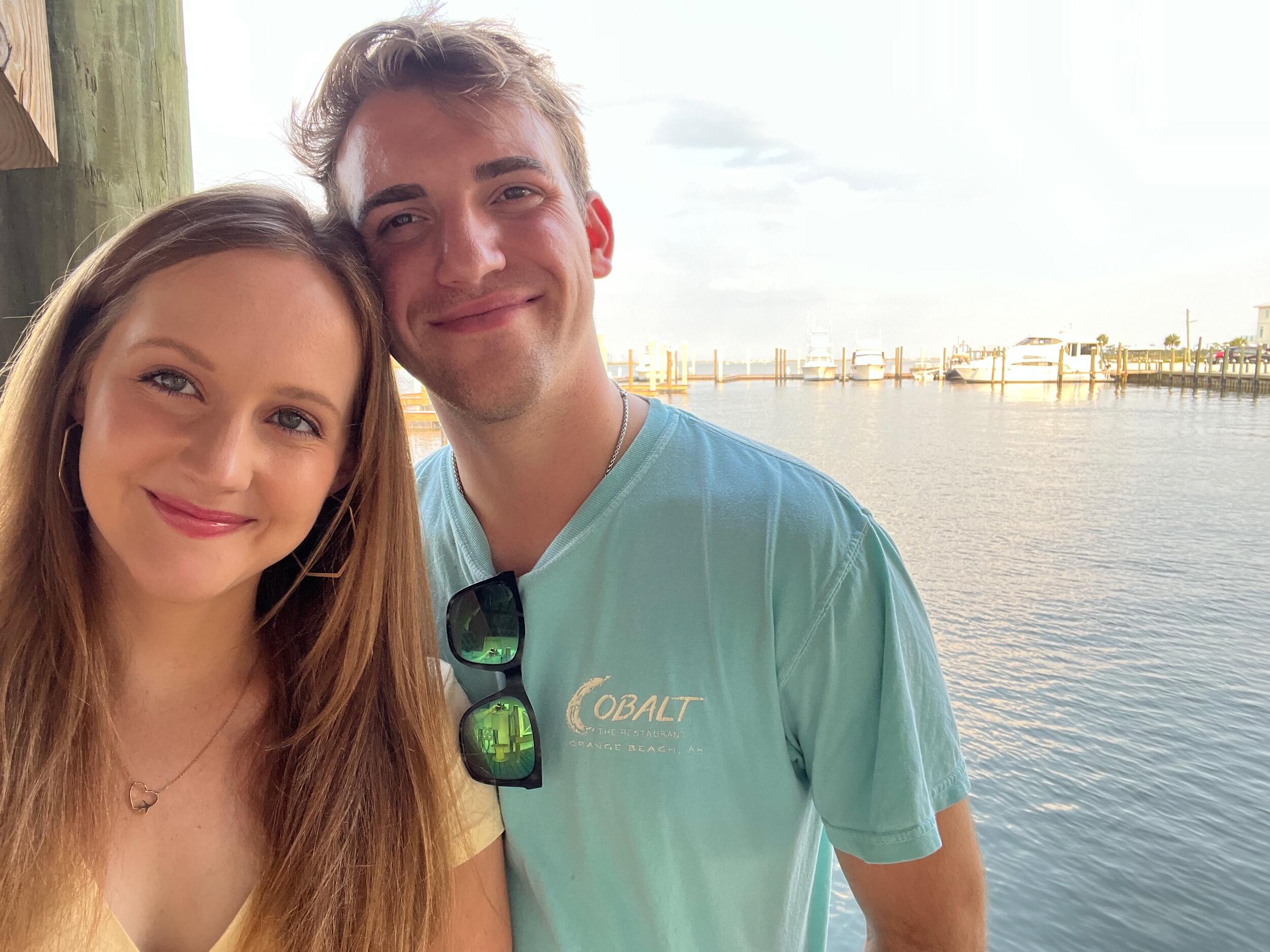 For the next few years, Carson and Jenny made sure to catch up in St. Louis every winter and summer break (typically at Bread Company) and continued to keep up over FaceTime and texts. Carson even made some fun trips to Mizzou to visit Jenny and their high school friends.  Carson's mom and Jenny’s roommates knew there was something more all along. Carson’s sister Alex and her husband Willie were lucky enough to witness Carson and Jenny’s first kiss on New Year’s Eve 2020 at Alex’s apartment :)