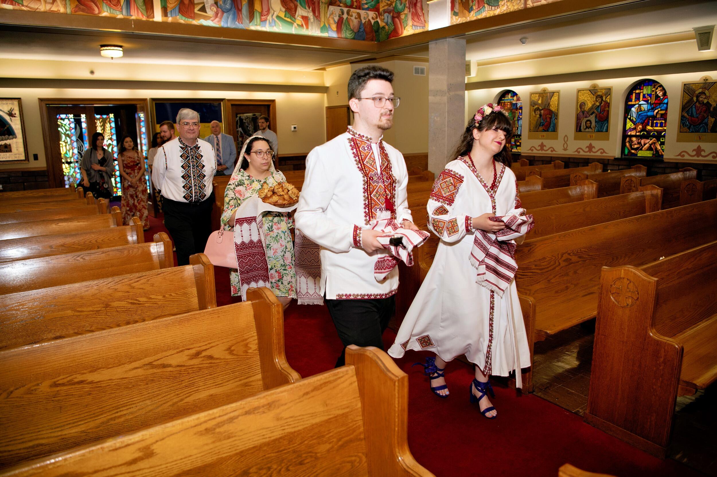 Then everyone went to the Ukrainian church for a special blessing for the couple