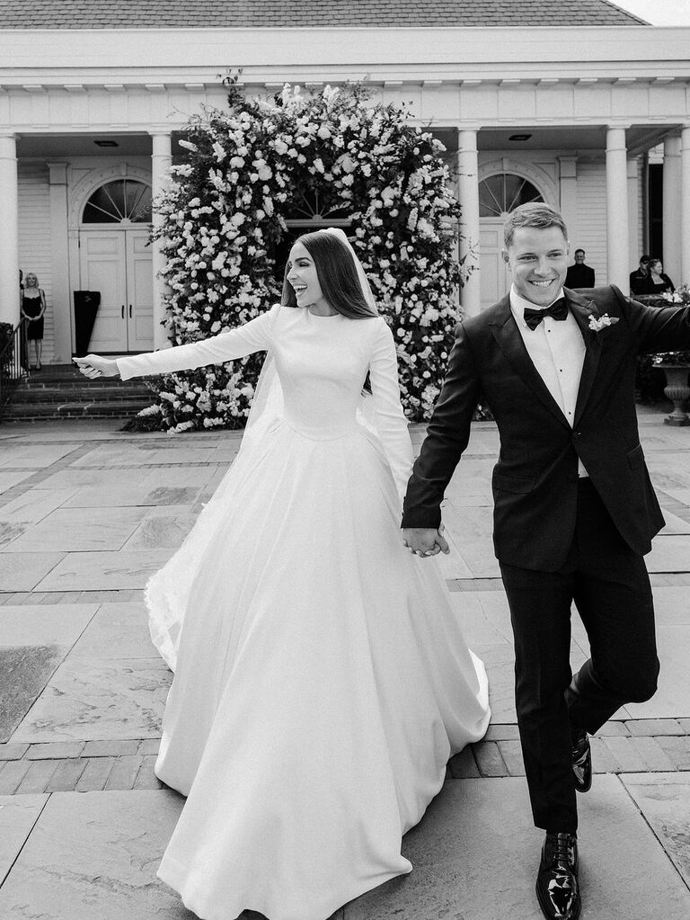 Olivia Culpo and Christian McCaffrey on their wedding day