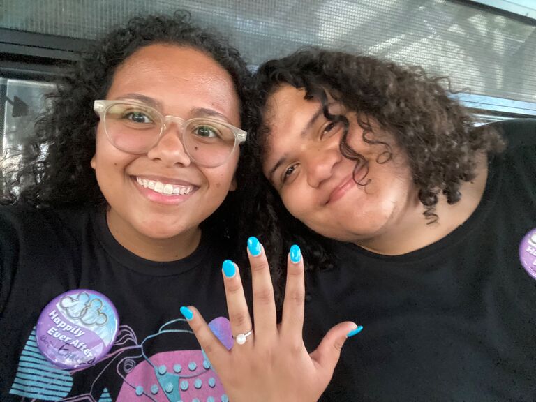He proposed during our Disney trip, he managed to sneak the ring in my backpack during the day.