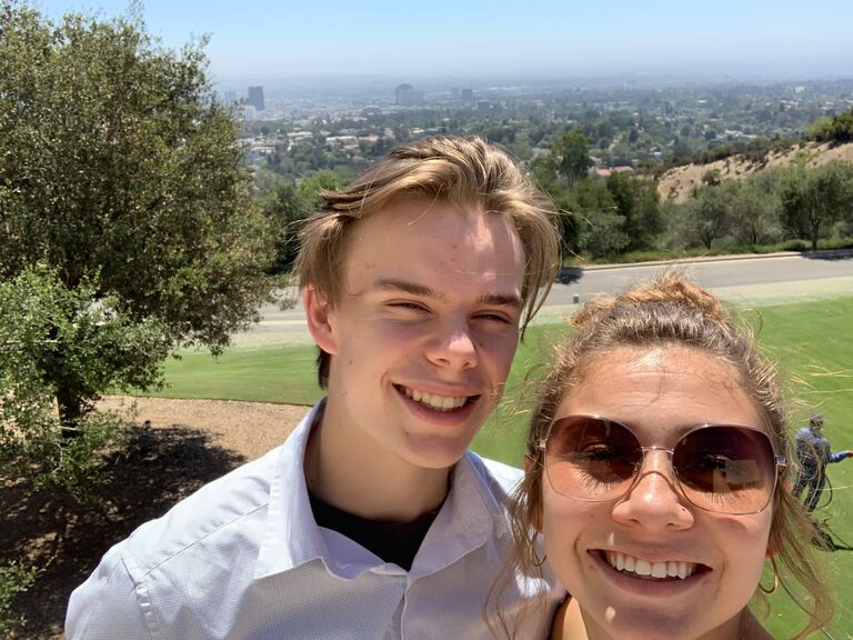 One year anniversary where Caleb surprised Sofia at the Getty #1