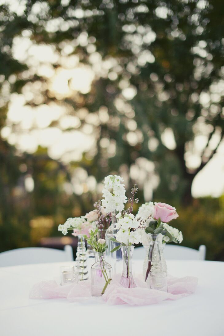 Mismatched Glass Vase Centerpieces