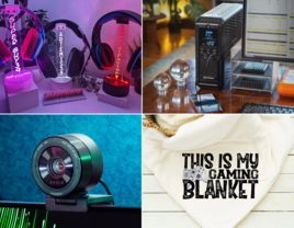 Collage of four best gifts for gamer boyfriends